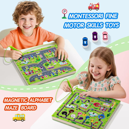 Magnet Alphabet Counting Double Sided Board Wood Puzzle (MOQ 10 Sets)