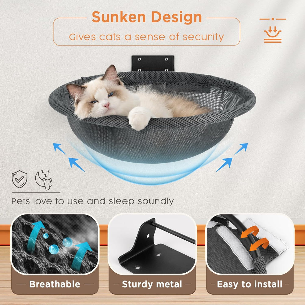 Foldable & Stable Cat Beds- Breathable Cat Wall Shelves for Sleeping (MOQ 10 Sets)