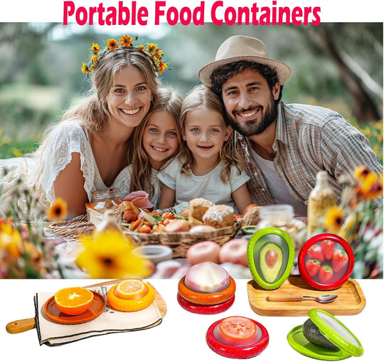 Eco‑Friendly Reusable Silicone Produce Pods – 4‑Pack Stretch Containers for Fruit & Veggie Storage (MOQ 10 Sets)
