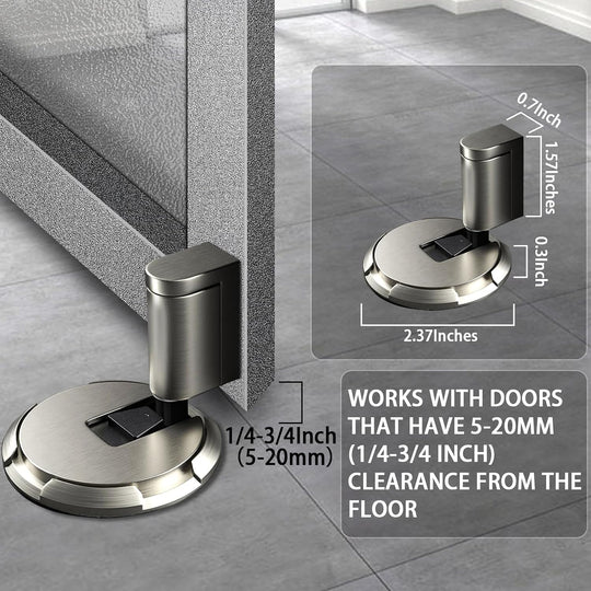 Mechanical Floor Door Stop, Push-Lock Adjustable Holder