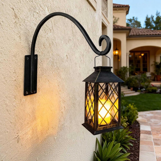 Outdoor Hanging Plant Bracket – Hand-Forged Iron Bird Feeder Hook, Weather-Resistant & Heavy Duty
