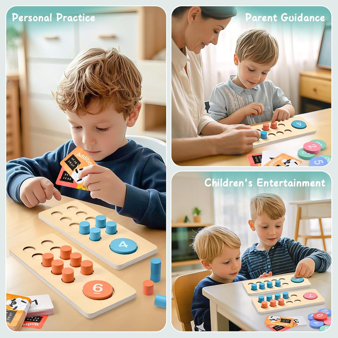 Wooden Montessori Ten Frame Counting Set (MOQ 10 Sets)