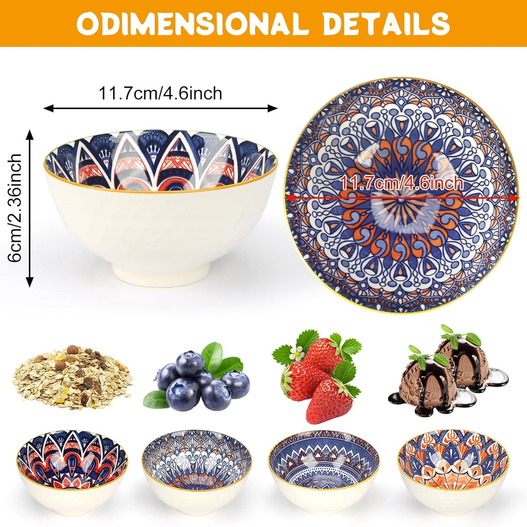 Ceramic Rice Bowls,10 Oz Japanese Style Porcelain Dessert Soup, Cereal, Ice Cream & Snacks Bowls for Kitchen Dining and Unique Gifts,Microwave & Dishwasher-Safe (MOQ 10 Sets)