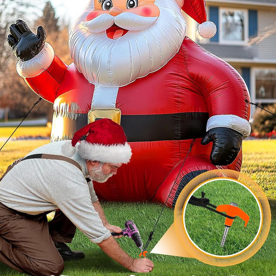 Ground Anchors Screw in, Metal Threaded Tent Spikes, Camping Pegs for Canopies & Gardening Inflatable Decor (MOQ 10 Sets)