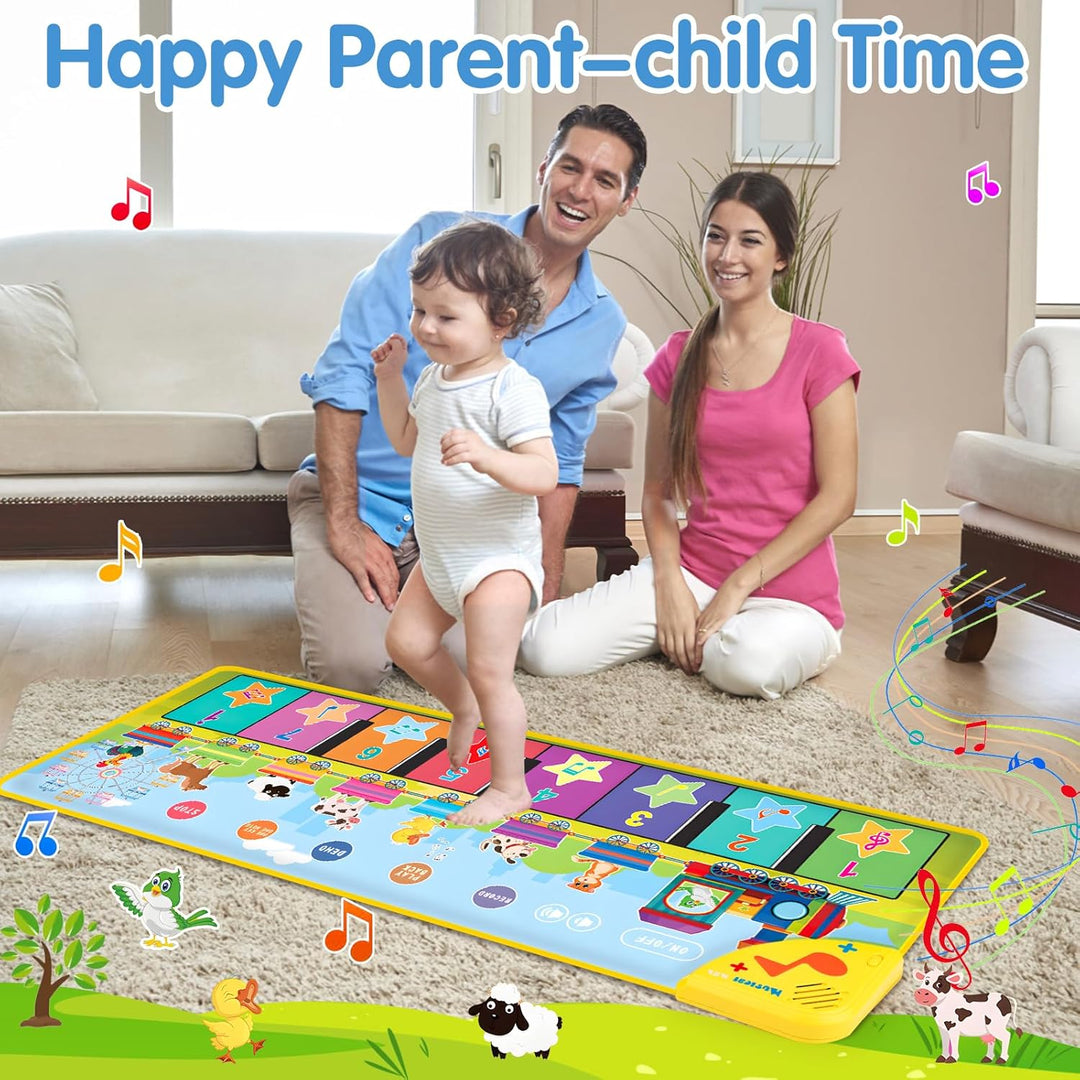 Floor Piano Mat for Toddlers 1-3 with Music Sounds Educational Baby Musical Toys Toddler Toys Age 1-2 Sensory Interactive Learning Toys