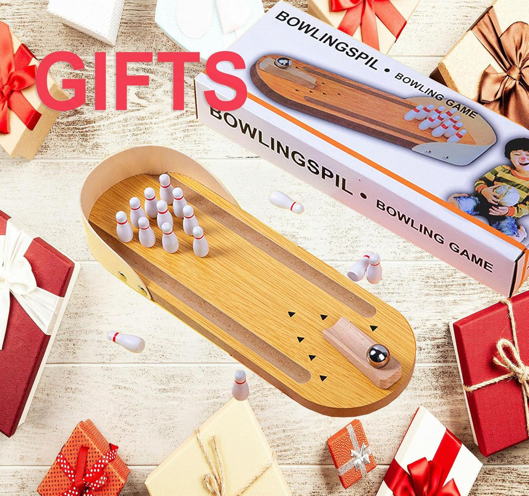 Wooden Mini Bowling Set - Stress-Relieving Desk Toys
