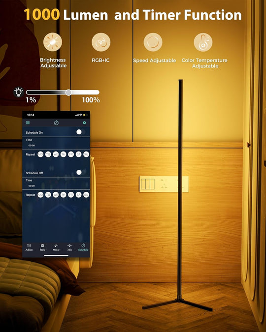 Dynamic Light Effects and Music Sync - App and Remote Control LED Lamp