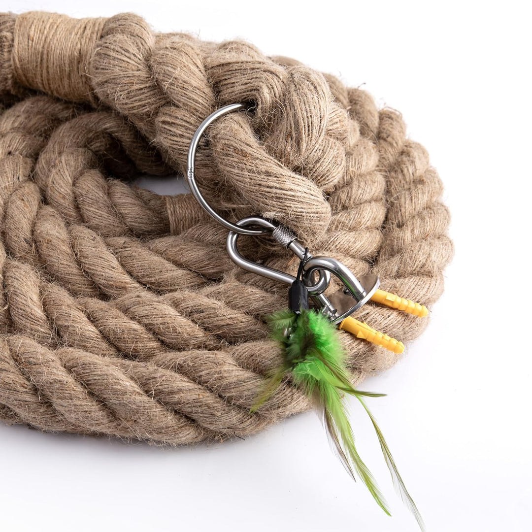 Cat Climbing Rope with Hook for Ceiling & Wall Mounted