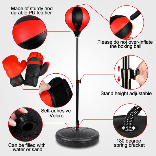 Height Adjustable Boxing Bag with Punching Bag (MOQ 10 Sets)