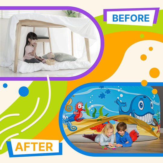 VIGOR Spacious Kids Fort Indoor Playhouse Tent – Large Play Castle for Boys & Girls Ages 3-14 | Imaginative Play, Easy Setup