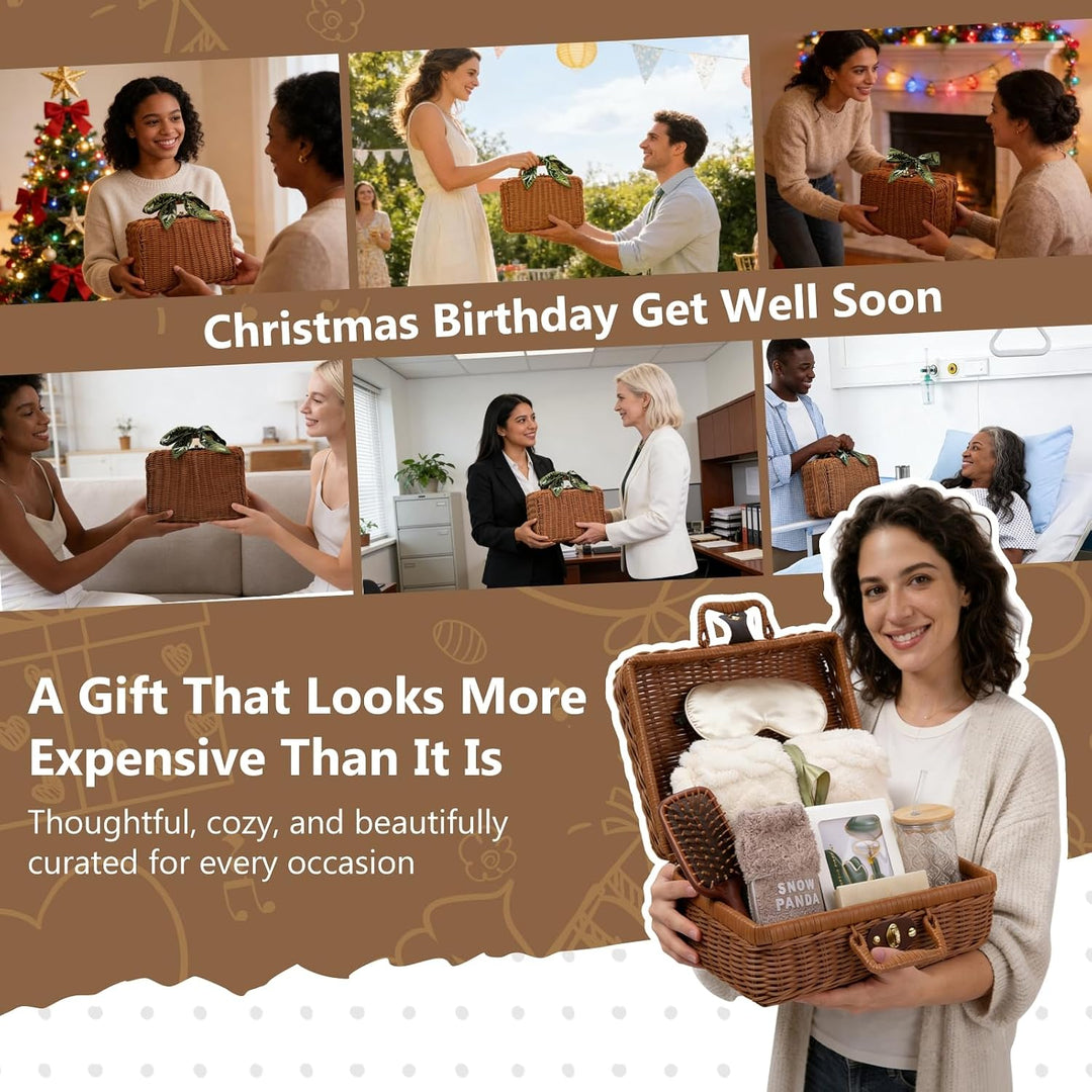 Self Care Spa Gift Set with Woven Basket (MOQ 10 Sets)