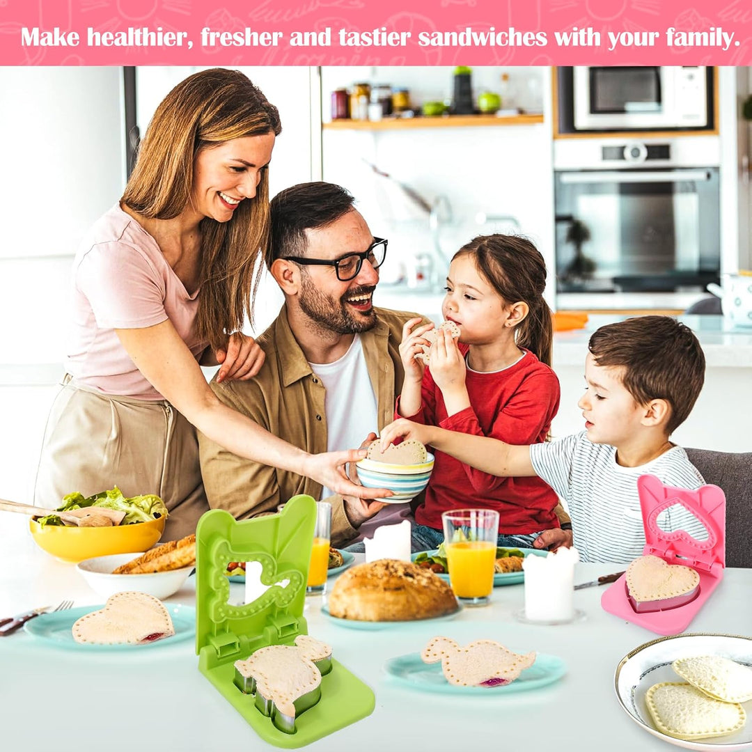 Sandwich Cutter & Sealer Set — Heart & Dino Bread Mold (MOQ 10 sets)
