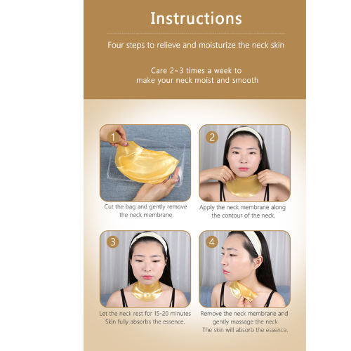 Gold 24k collagen neck mask sheet patch Moisturizer lifting anti wrinkle - MOQ 10 pcs