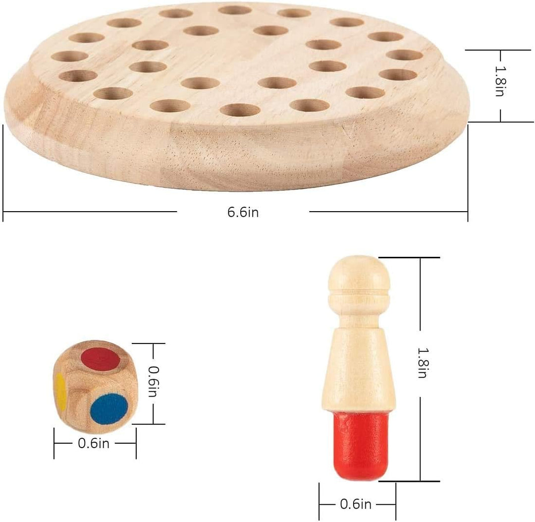 Wooden Memory Chess Matching Game: Family Board Games for Kids and Adults