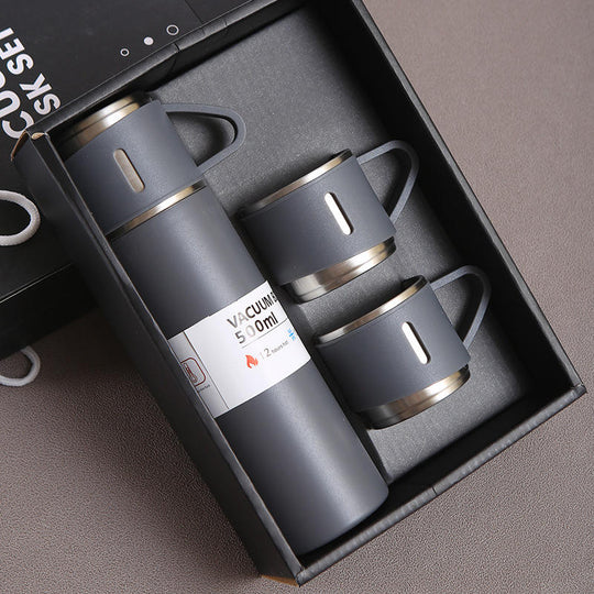 Vacuum Flask Thermos Cup & Luxury Coffee Mug Table Top USB Charging Combo Pack