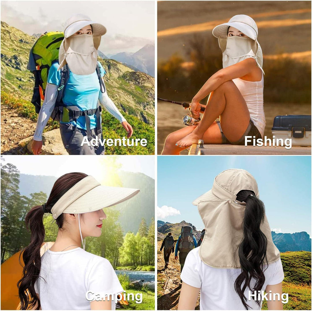 Outdoor bicycling climbing detachable sunshade sunhat ultraviolet-proof summer hat Garden Fishing Hiking(10 Pack)