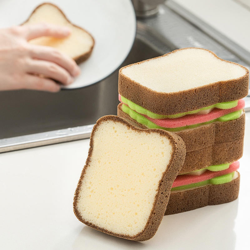 Bread-shape Sandwich cleaning sponge Washable for kitchen Dish washing sponge