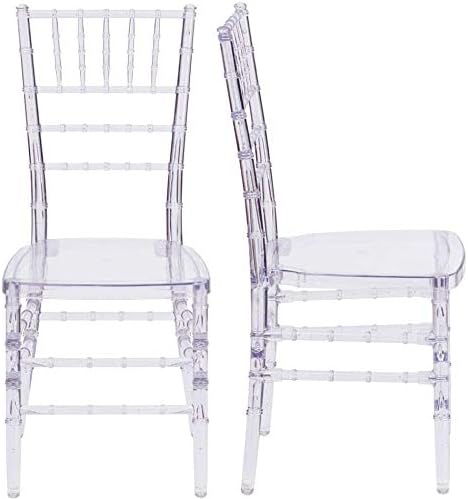 Elegance Ice Crystal Chair Party Event Wedding Chairs Acrylic Ghost Chairs Flash Elegance Stacking Chiavari(10 Pack)