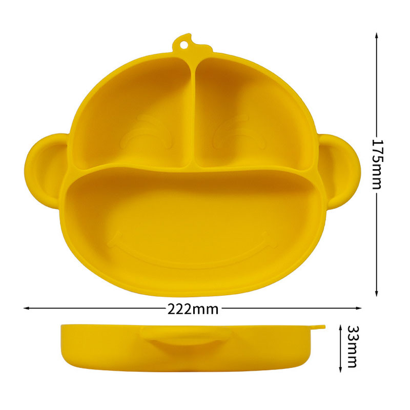 Plate with Bottom & Baby Fruit Food Feeder(Bulk 3 Sets)