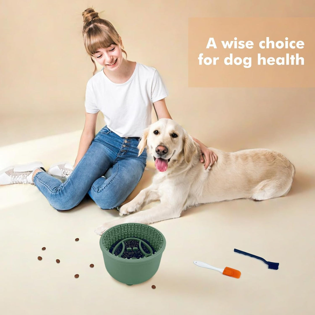 White Simple Minimalistic Dog Bowl Slow Feeding Bowl Slow Water Feeder Dog Bowl With Suction Cup