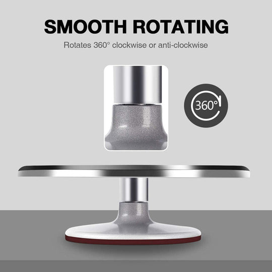 Rotating Cake Turntable 12'' Alloy Revolving Cake Stand with Non-Slipping Silicone Bottom