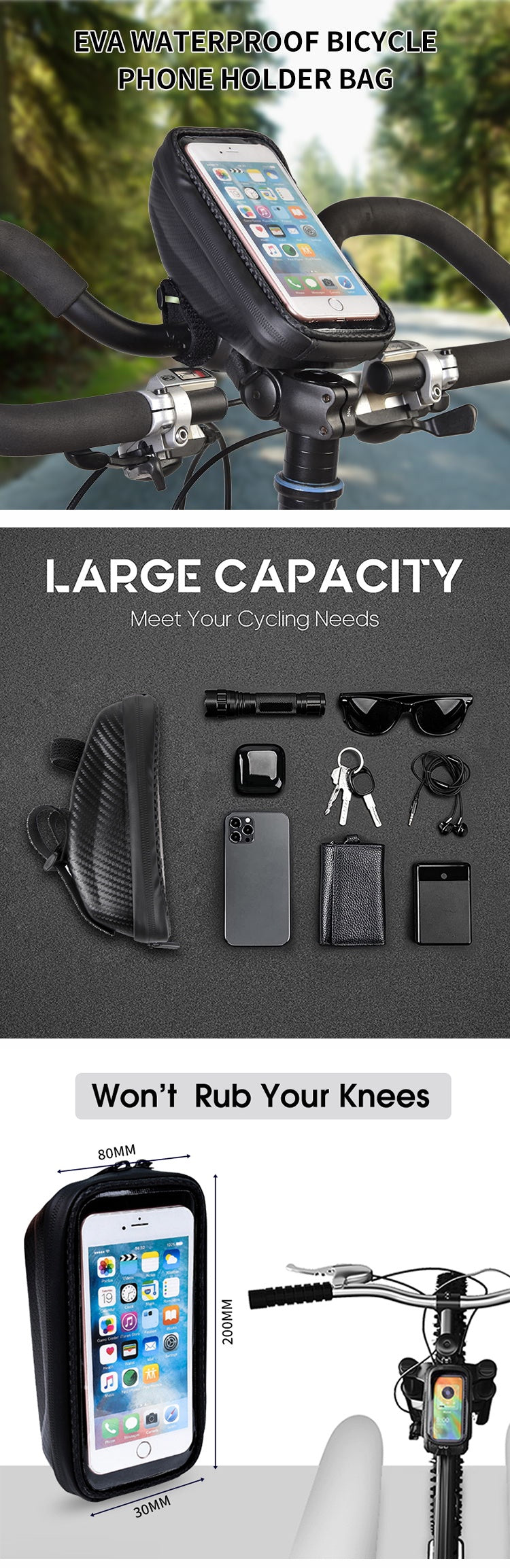 Waterproof Bicycle Bag Factory Price Bicycle Phone Holder Bike Phone Mount Bicycle Accessories (10 Pack)