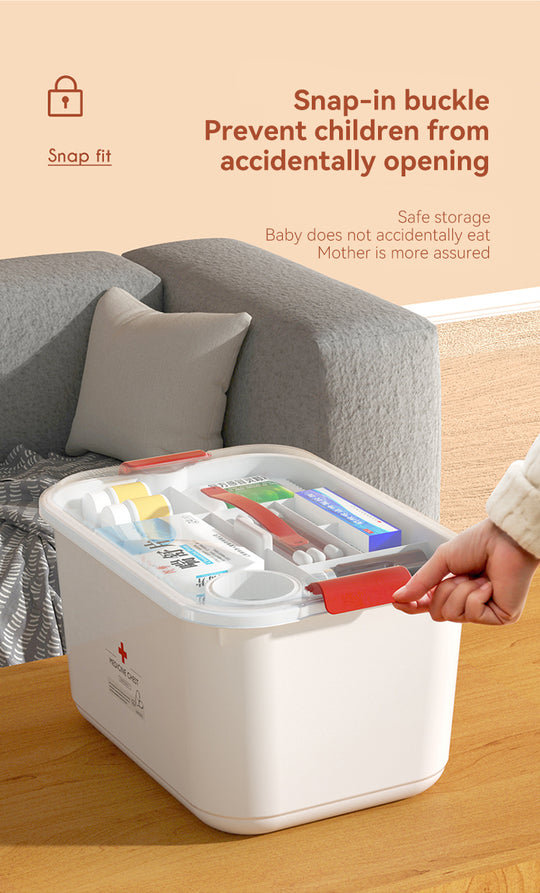 Sleek Household Medical Box Emergency Medical Storage Box Drug Large Capacity Box Drug Storage Box