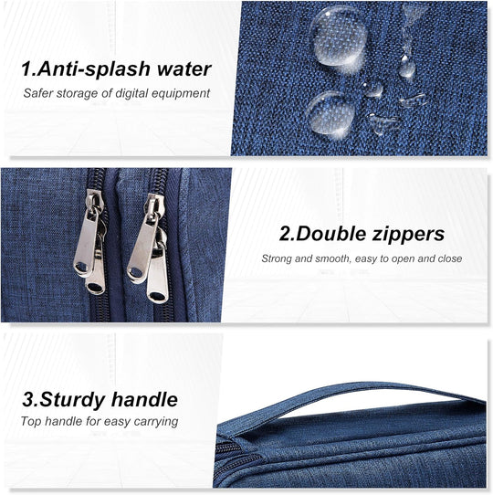 Cable Accessories Bag Waterproof Double Layer Electronics Organizer Portable Storage Case (MOQ 10 Sets)