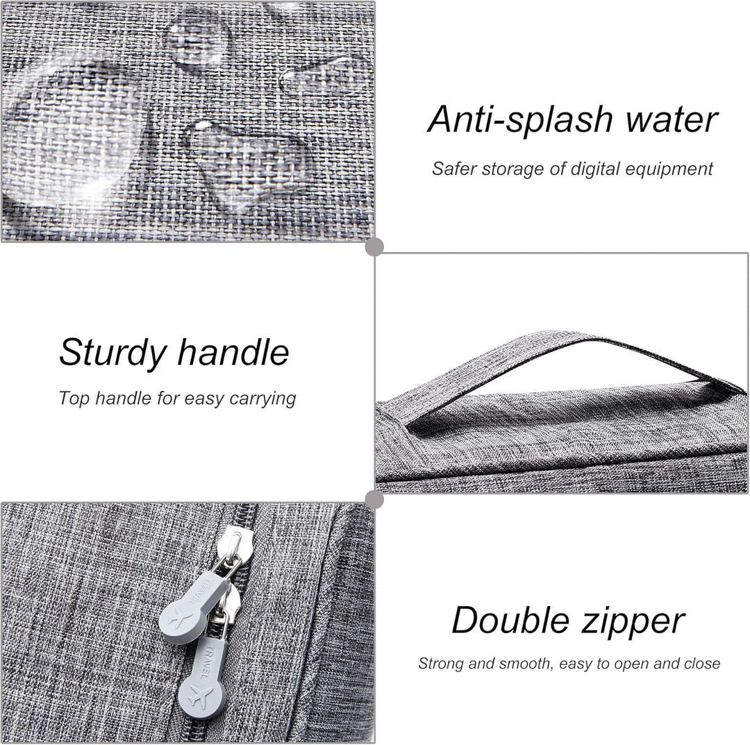 Cable Accessories Bag Waterproof Double Layer Electronics Organizer Portable Storage Case (MOQ 10 Sets)