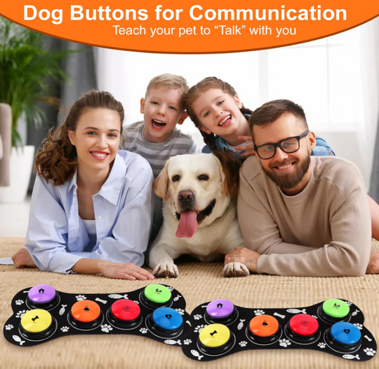 Dog & Cat Talking Buttons, 12-Pcs Recordable Voice Training Buttons with Non-Slip Bases (MOQ 10 Sets)