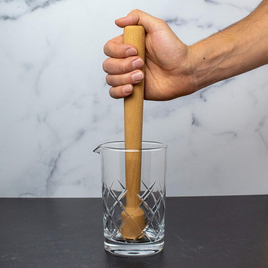 Wood Cocktail Muddler 12 Inch - Hardwood Mojito Drink Muddler for Home Bar, Professional Bartender Tool for Crushing Mint, Fruit & Herbs