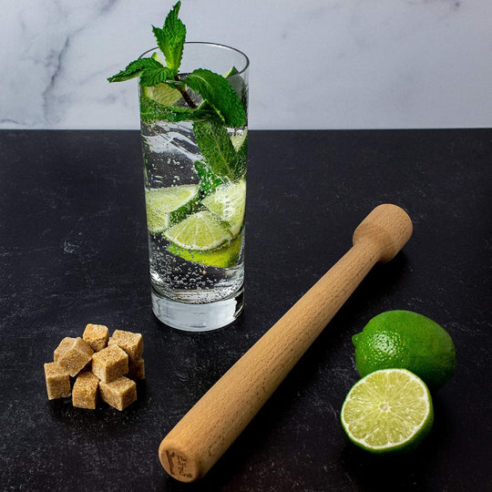 Wood Cocktail Muddler 12 Inch - Hardwood Mojito Drink Muddler for Home Bar, Professional Bartender Tool for Crushing Mint, Fruit & Herbs