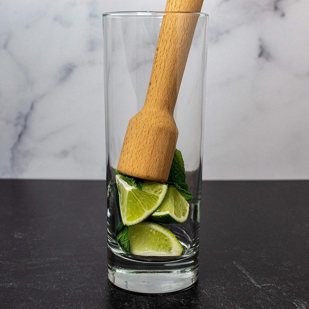 Wood Cocktail Muddler 12 Inch - Hardwood Mojito Drink Muddler for Home Bar, Professional Bartender Tool for Crushing Mint, Fruit & Herbs