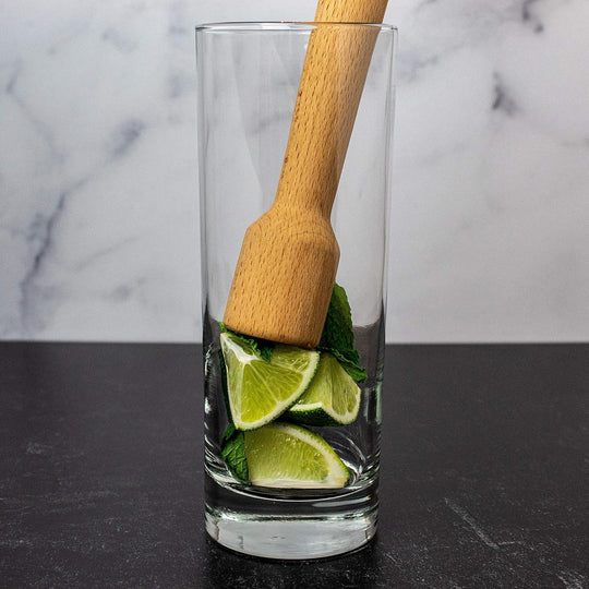 Wood Cocktail Muddler 12 Inch - Hardwood Mojito Drink Muddler for Home Bar, Professional Bartender Tool for Crushing Mint, Fruit & Herbs