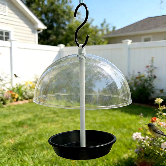 Outdoor Adjustable Platform Bird Feeder with Clear Dome