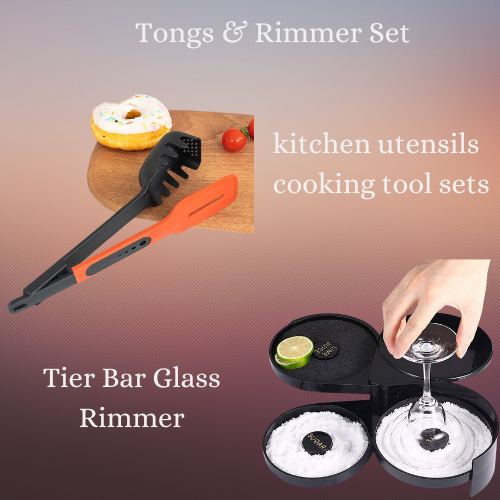 Glass Rimmer & kitchen utensils cooking tool sets Twin pack (10 pack)