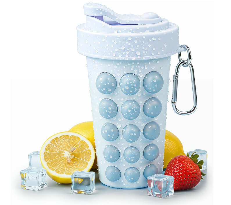 Bubble Ice Ball Maker Tumbler with Straw & Carabiner (MOQ 10 Sets)