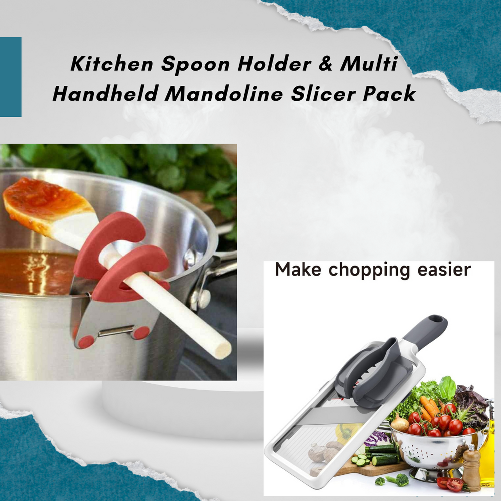 Multi Handheld Mandoline Slicer & Kitchen Spoon Holder Pack(10 Pack)