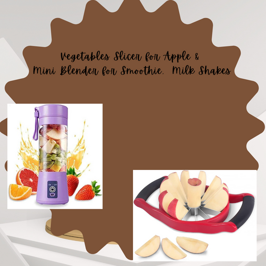 Vegetables Slicer for Apple & Mini Blender for Smoothie Pack(Bulk 3 Sets)