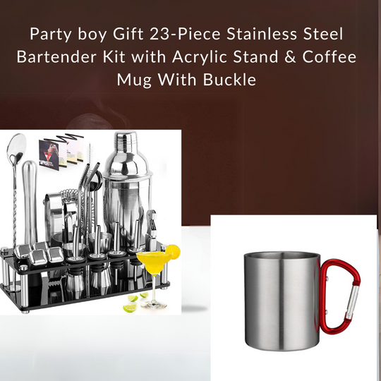 Gift 23-Piece Stainless Steel Bartender Kit & Camping Coffee Mug With Buckle  Pack(10 Pack)