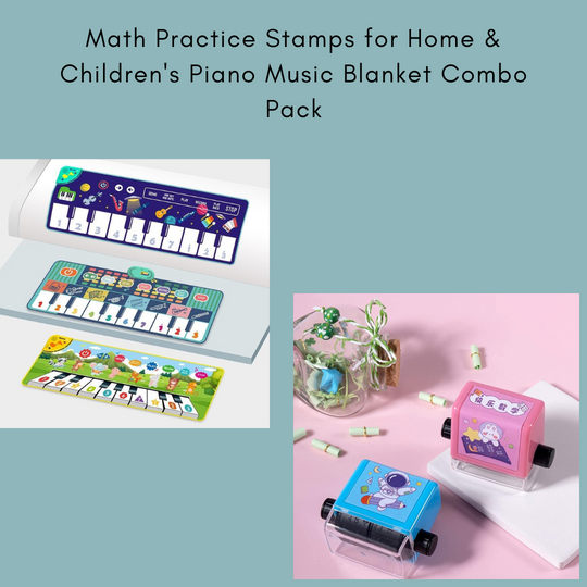 Children's Piano Music Blanket & Math Practice Stamps for Home Pack