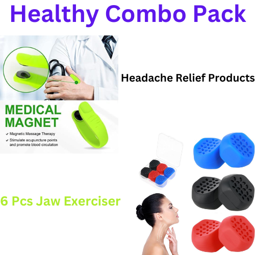 Headache Relief Products &  6 Pcs Jaw Exerciser