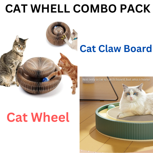 Cat Claw Board Foldable Cat Scratch Board & Cat Wheel funy Scratching board With Balls(Bulk 3 Sets)
