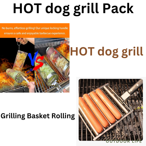 HOT dog grill & Steel Round Grilling Basket Combo Pack(Bulk 3 Sets)