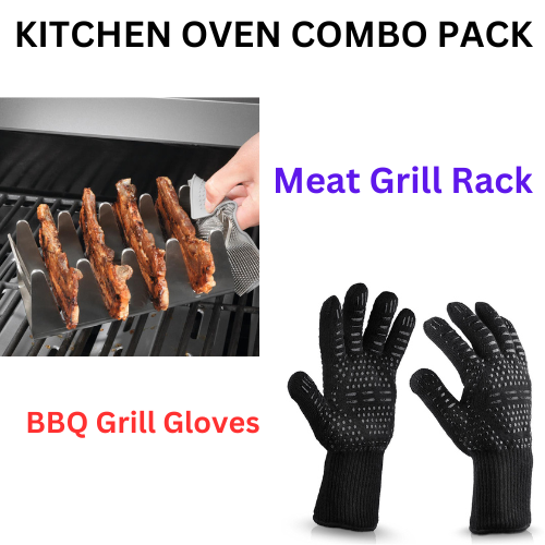 BBQ Grill Gloves & Multi Grill Rack Pack(Bulk 3 Sets)