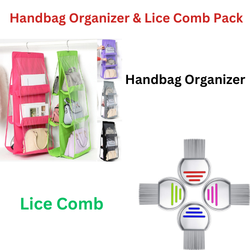 Lice Comb & Handbag Organizer Combo Pack