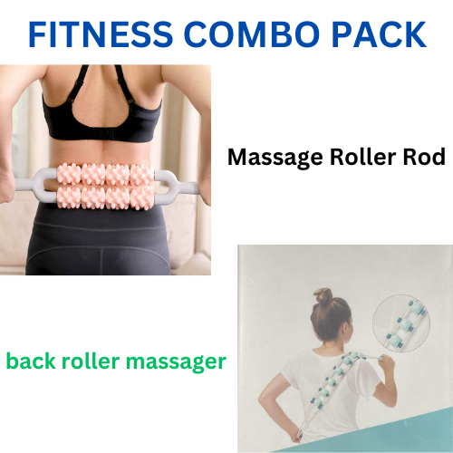 Seven-balls back roller massager & Massage Roller Rod(Bulk 3 Sets)