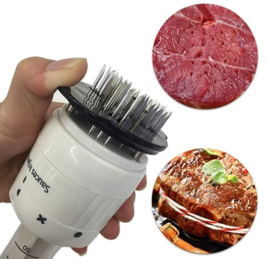 Chef Multifunctional Meat Tenderizer Needle Stainless Steel, Meat Injector Marinade Flavor Syringe Kitchen Tools(Bulk 3 Sets)