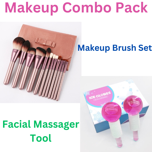 Make up Brush Set and Cooling Balls Combo Pack