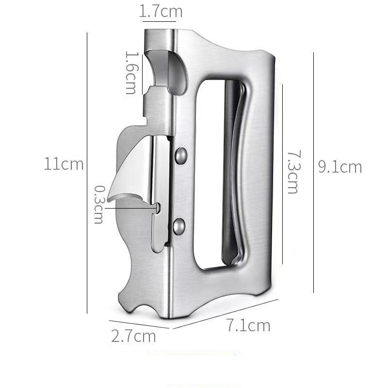 Stainless Steel Heavy-Duty Manual Can Opener with Ergonomic Grip Handle